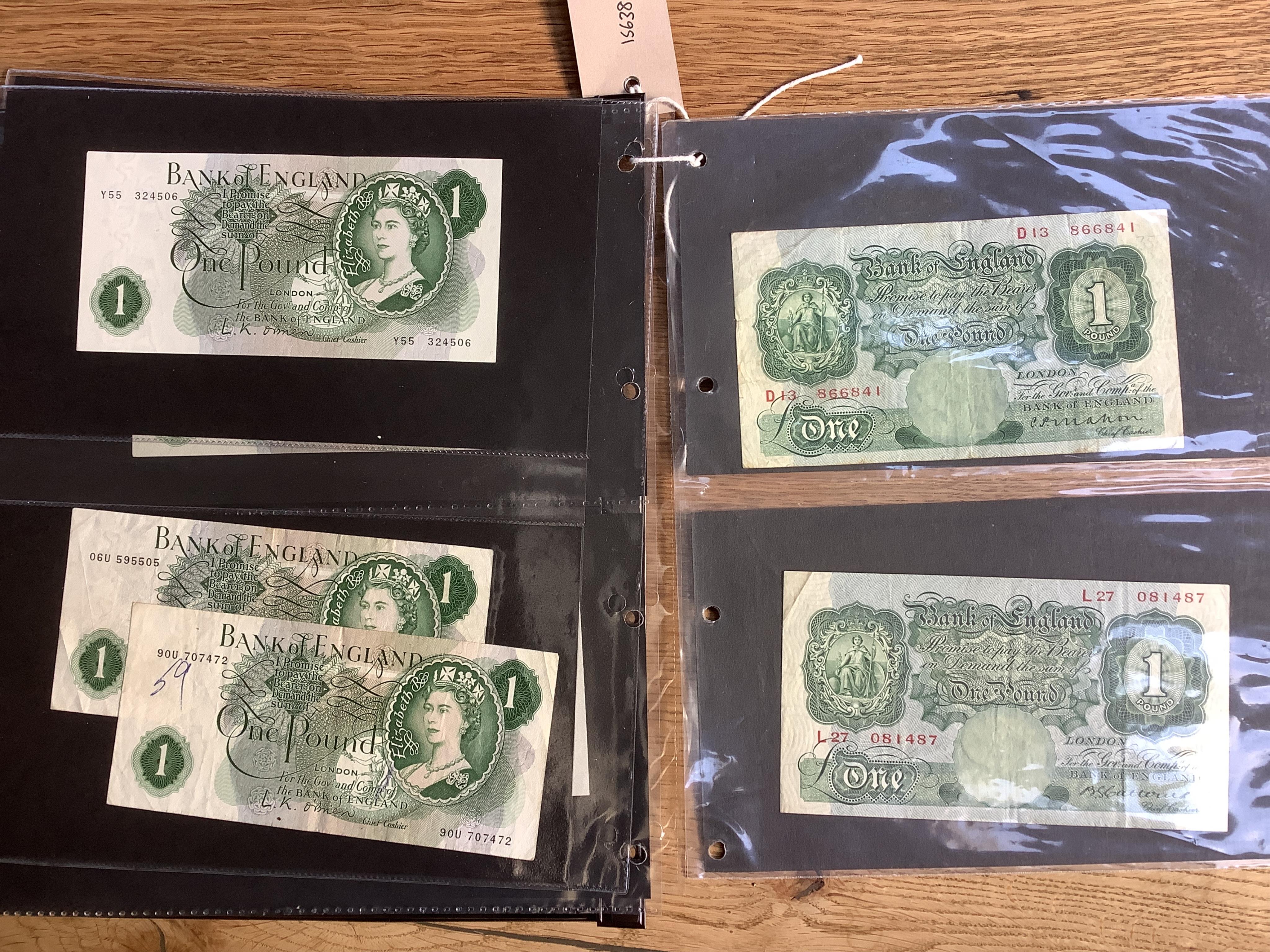 Twenty seven assorted GV-ERII British One Pound notes